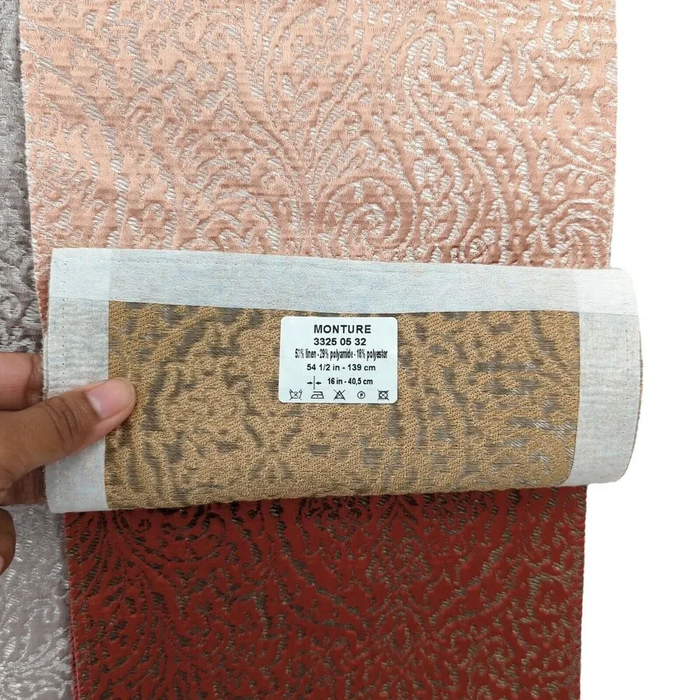 CASAMANCE Monture Sample Book Fabric 12 Swatches Silver Damask Metallic 33 x 27
